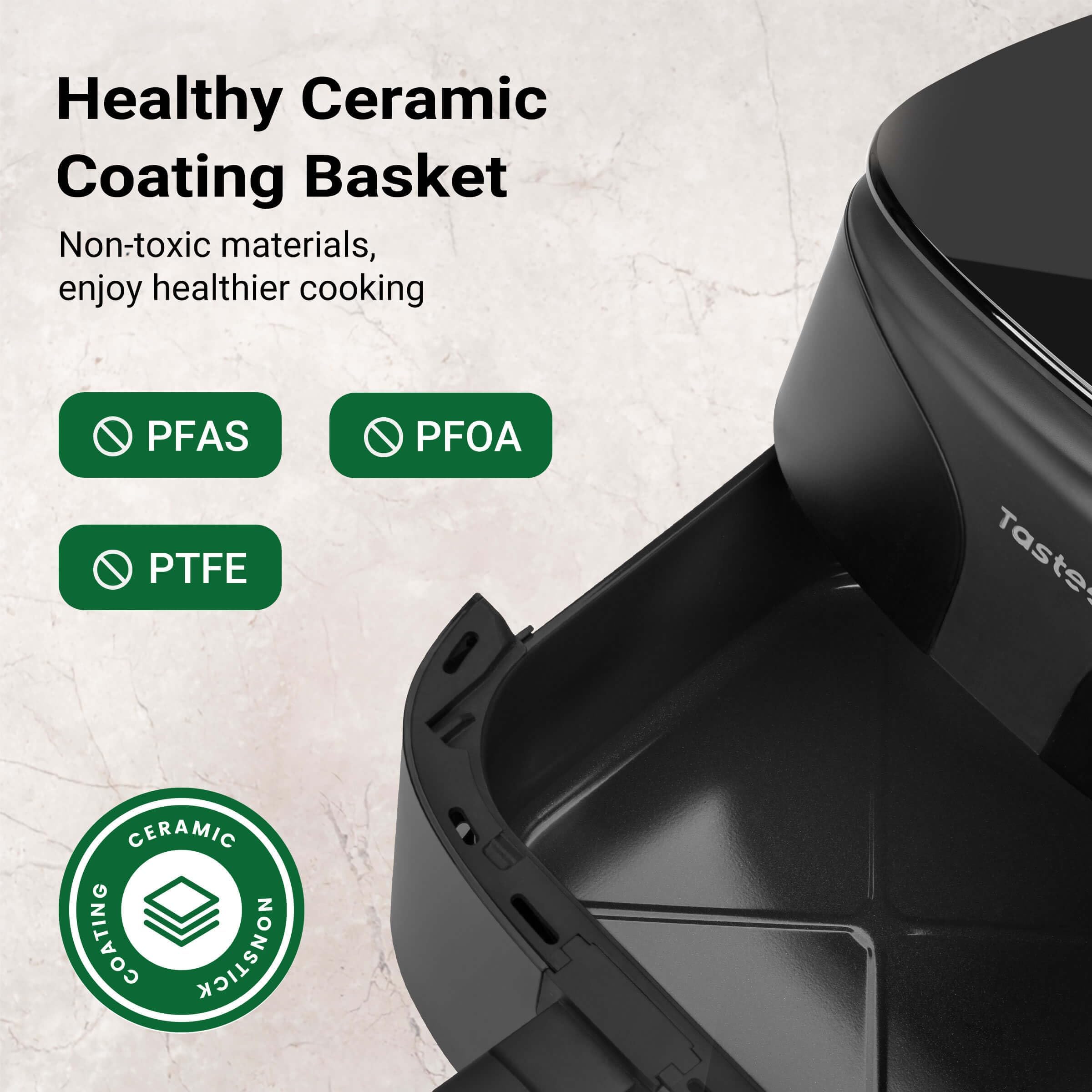 Tastee Ceramic Air Fryer see-through window lets you monitor meals.