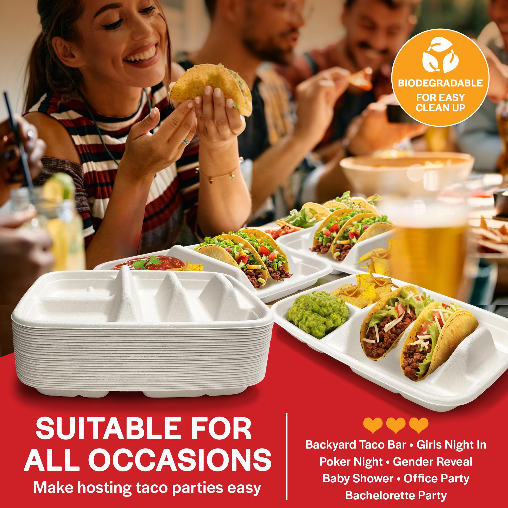 Tasty Taco 25-pack packaging ideal for parties and Taco Tuesday.