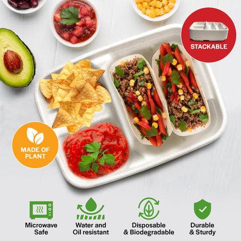 Tasty Taco plates taco-bar setup ready for entertaining guests.