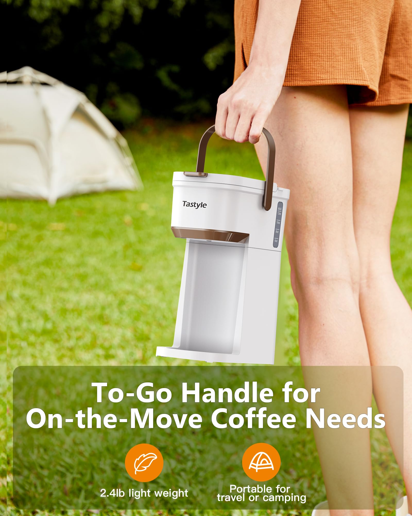 Tastyle 12-ounce water tank with clear measurement marks for precise strength.