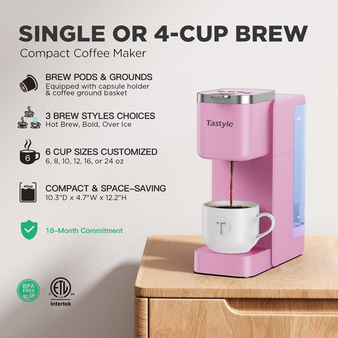 Tastyle 40oz removable reservoir with clear water view for easy refills.