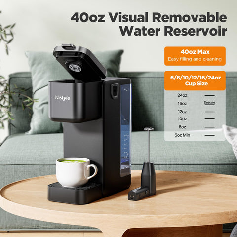 40-ounce removable water reservoir for easy filling and monitoring