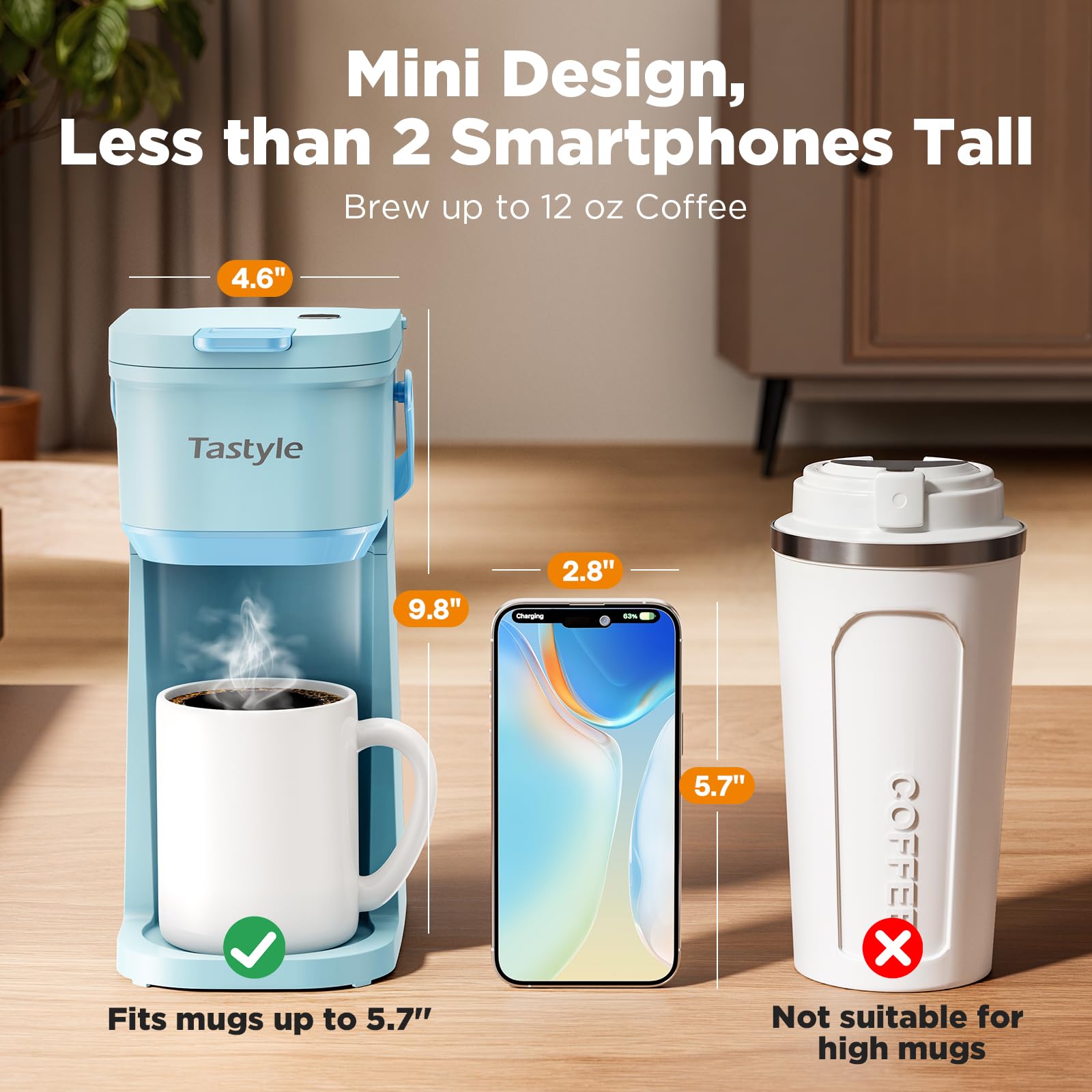 Tastyle coffee maker ground-filter ensuring smooth cup when using grounds.