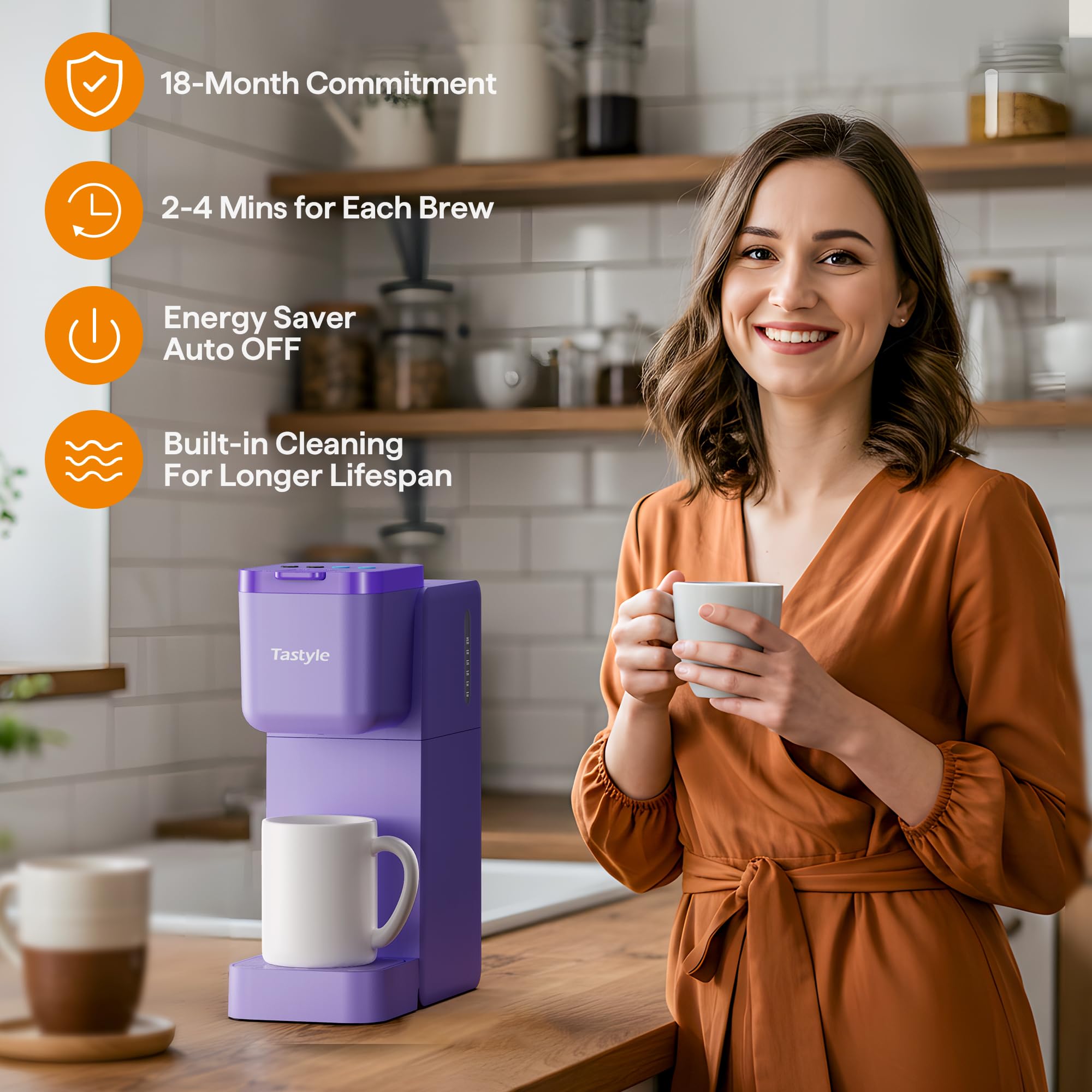 Tastyle compact design fits small kitchens and desks.