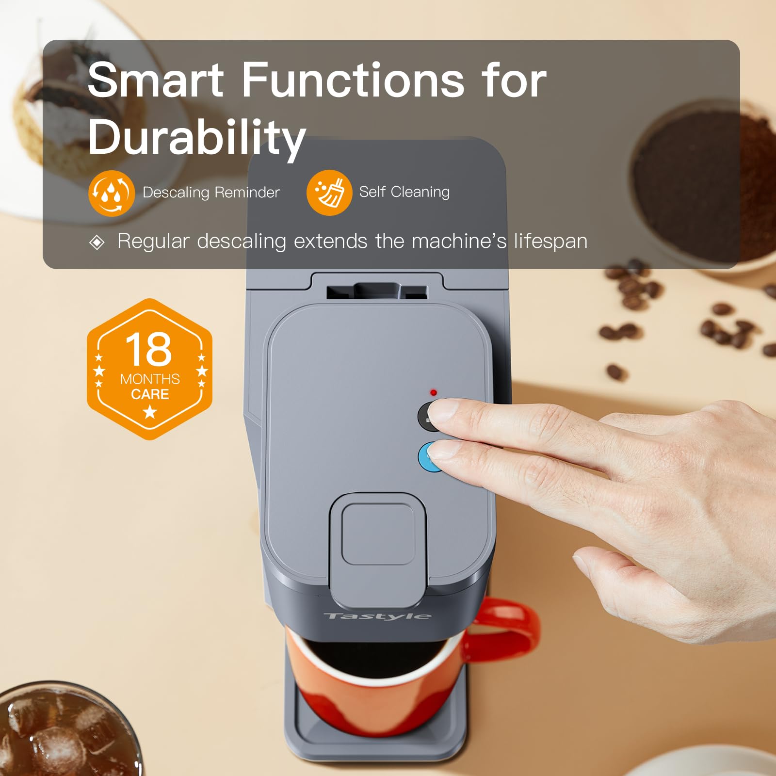 Tastyle Mini coffee maker safety features with auto shutoff after brewing