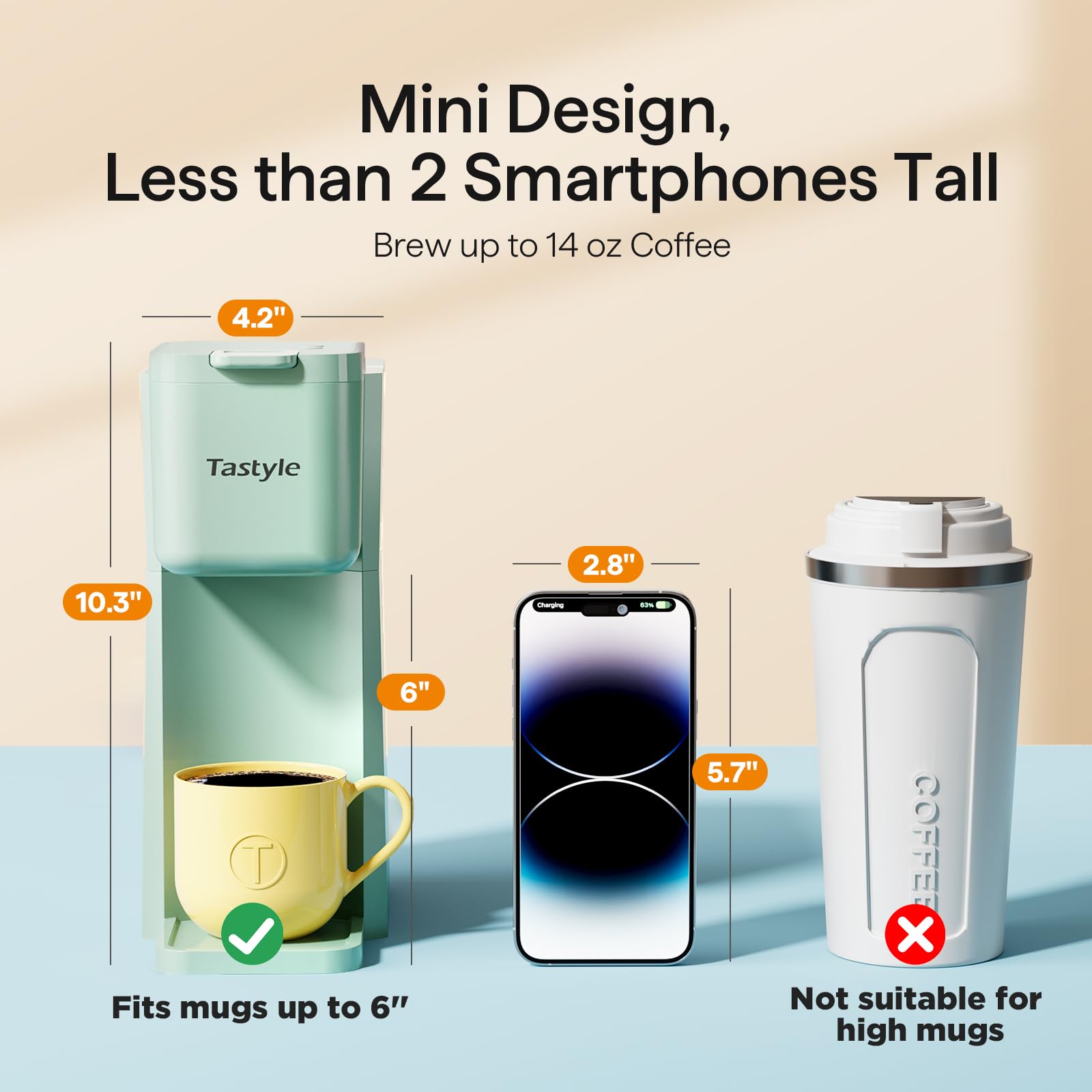 Tastyle Mini K-Cup brew mode close-up shows ease of use
