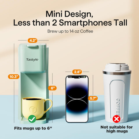 Tastyle Mini K-Cup brew mode close-up shows ease of use
