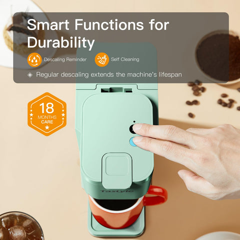 Tastyle Mini self-cleaning feature icon with dishwasher-safe parts