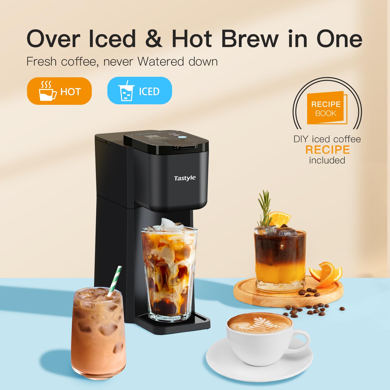 Tastyle Mini hot and iced coffee options for home or office.