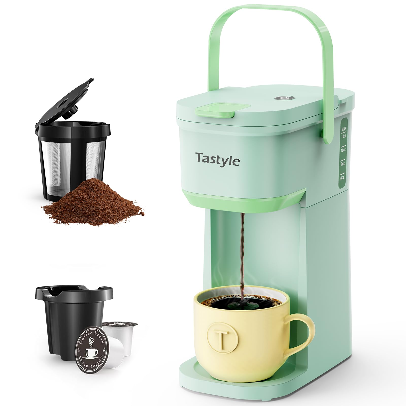 Tastyle One Cup Coffee Maker compact design for small spaces and travel