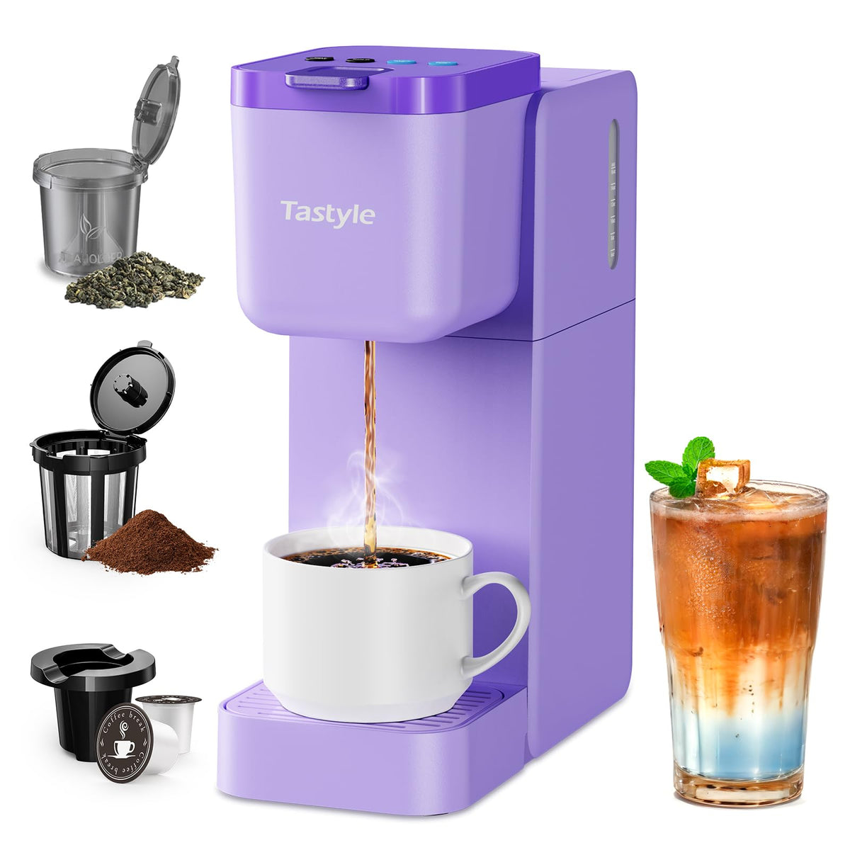 Tastyle single-serve coffee maker for K-Cup: quick, customizable brew at home.