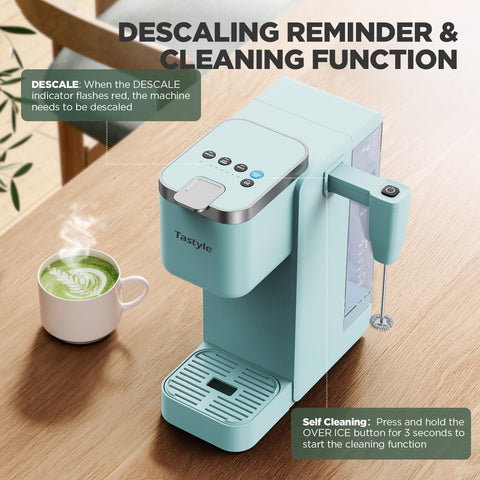 Tastyle teal coffee maker parts are dishwasher-safe for easy cleaning.
