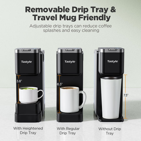 Two detachable drip trays reduce splashes and simplify cleanup
