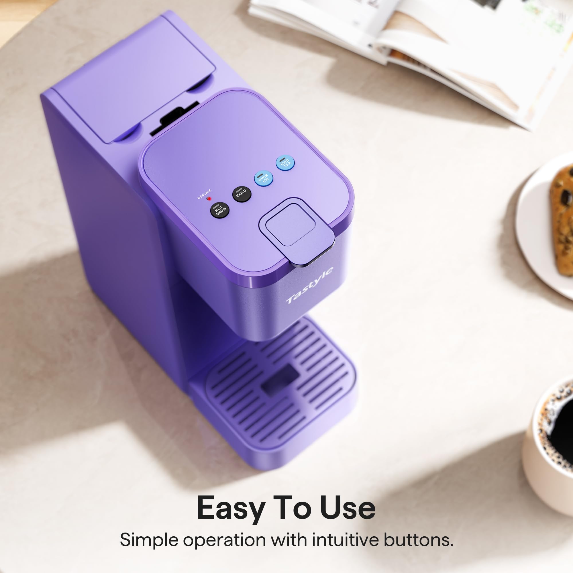 Tastyle water window helps monitor water level before brewing.