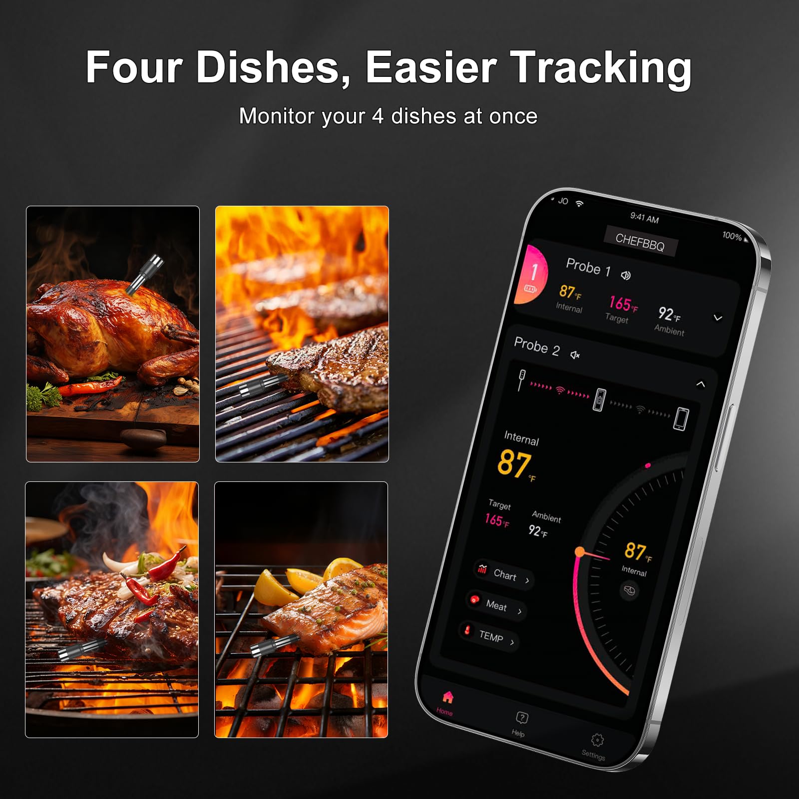 TASTYTI dishwasher-safe probes simplify cleanup after cooking sessions.