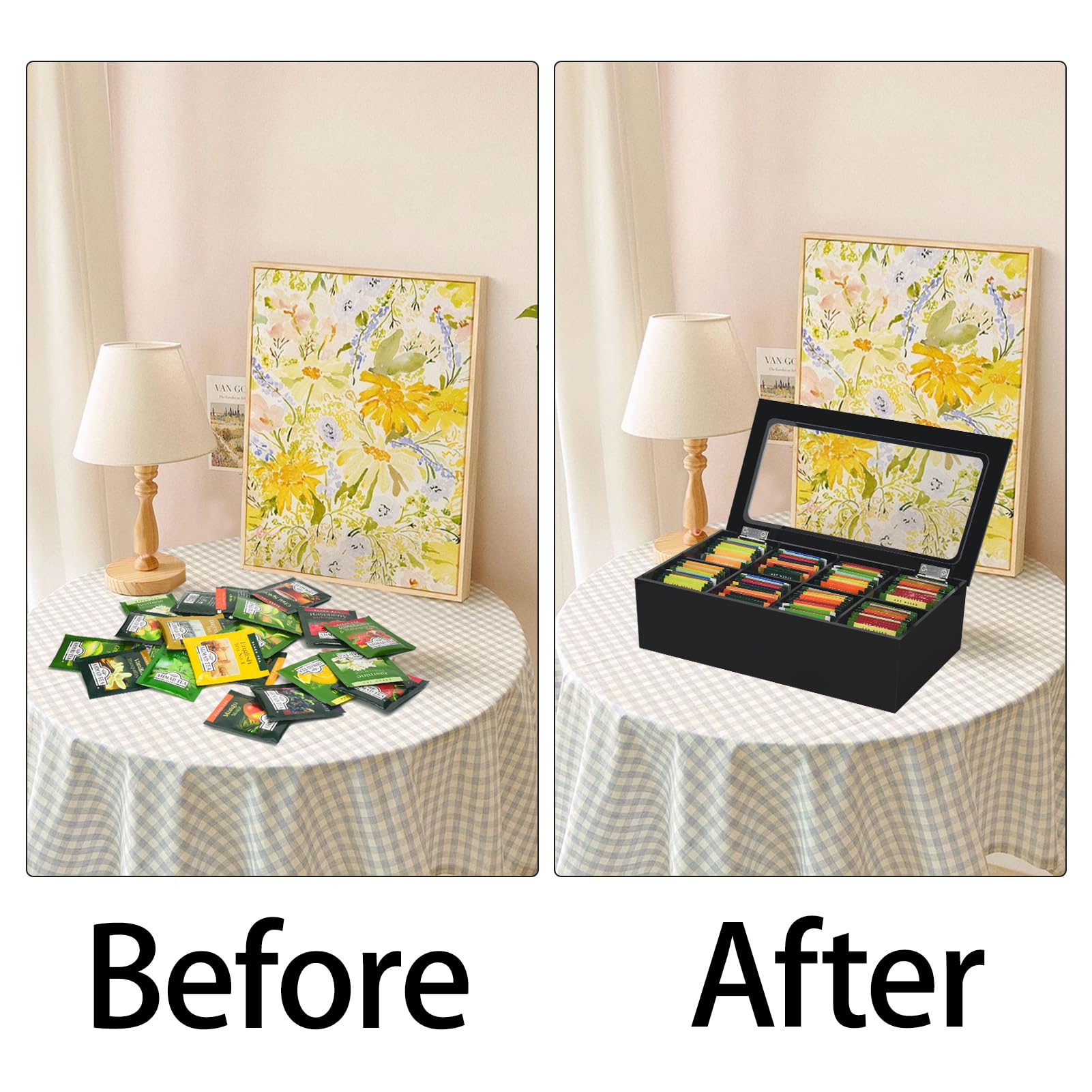 Tasybox acrylic storage box blends into kitchen decor with a sleek look.