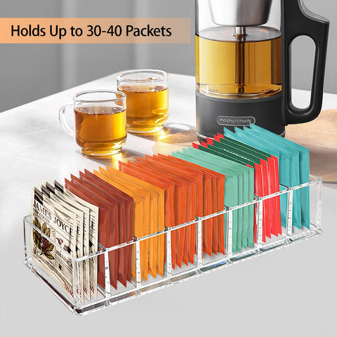 Tasybox kitchen countertop organizer keeps tea bags within easy reach