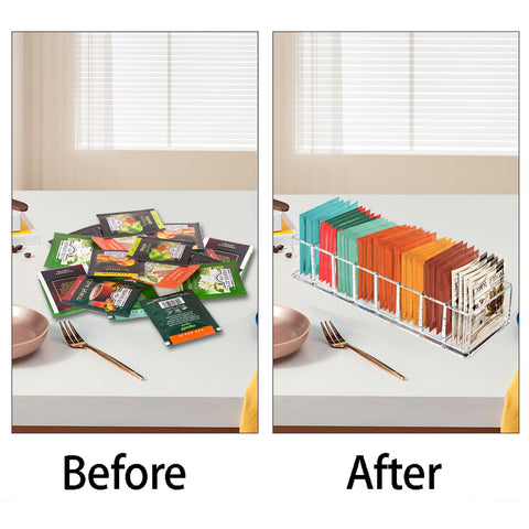 Tasybox pantry tea packet storage helps cabinets stay tidy