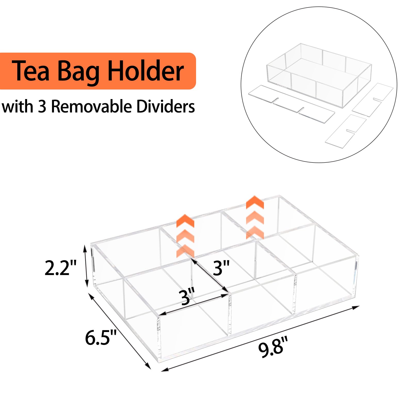 Tasybox tea packet storage with large capacity keeps pantry tea ready