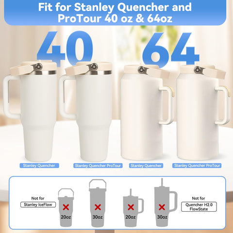 Tatamy Stanley 40oz flip lid with leak-proof design prevents leaks on the move.