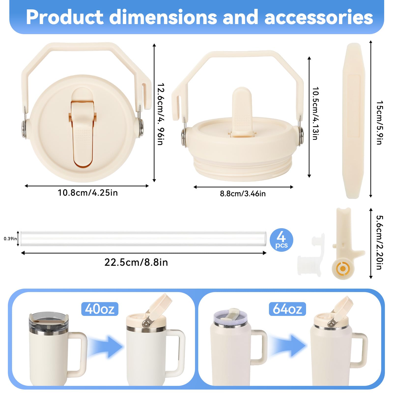 Tatamy Stanley 64oz flip lid with handle makes transport easy during activities.