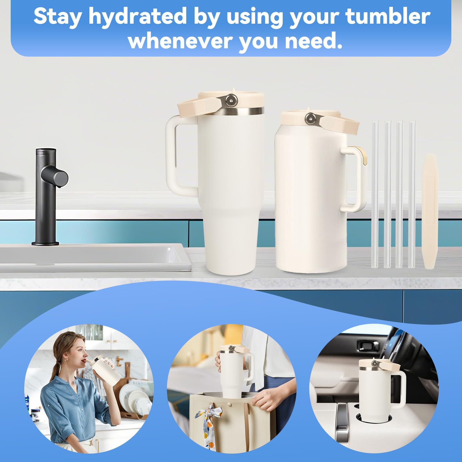 Tatamy replacement lid accessory kit includes extra straws for families.