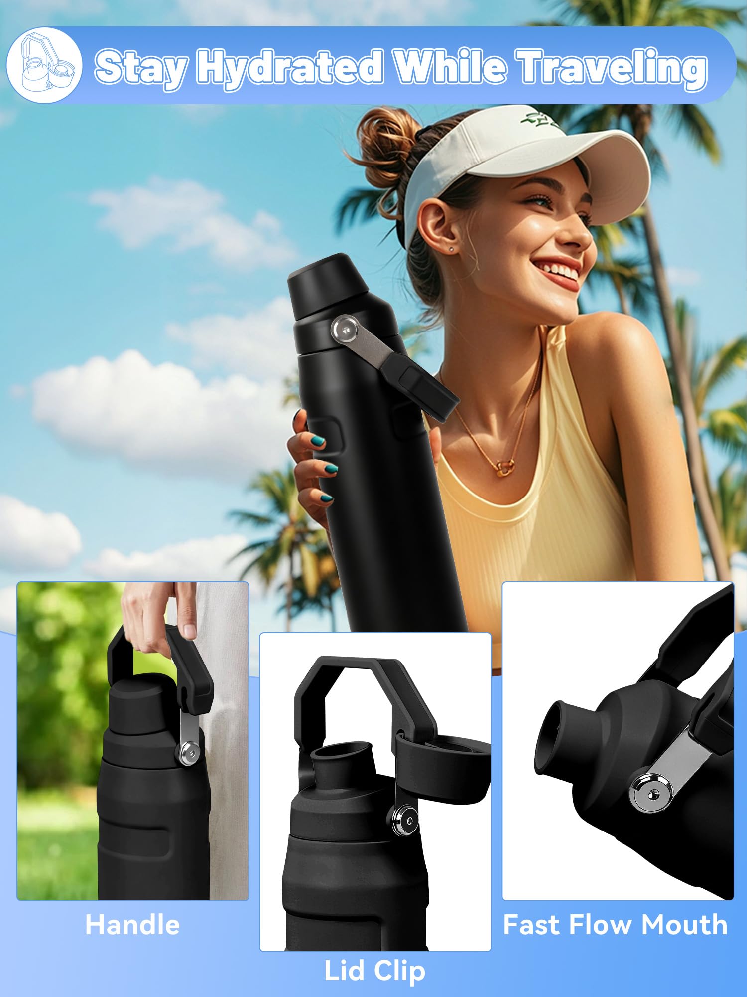 Tatamy cap holder lid helps prevent losing the cap during workouts.