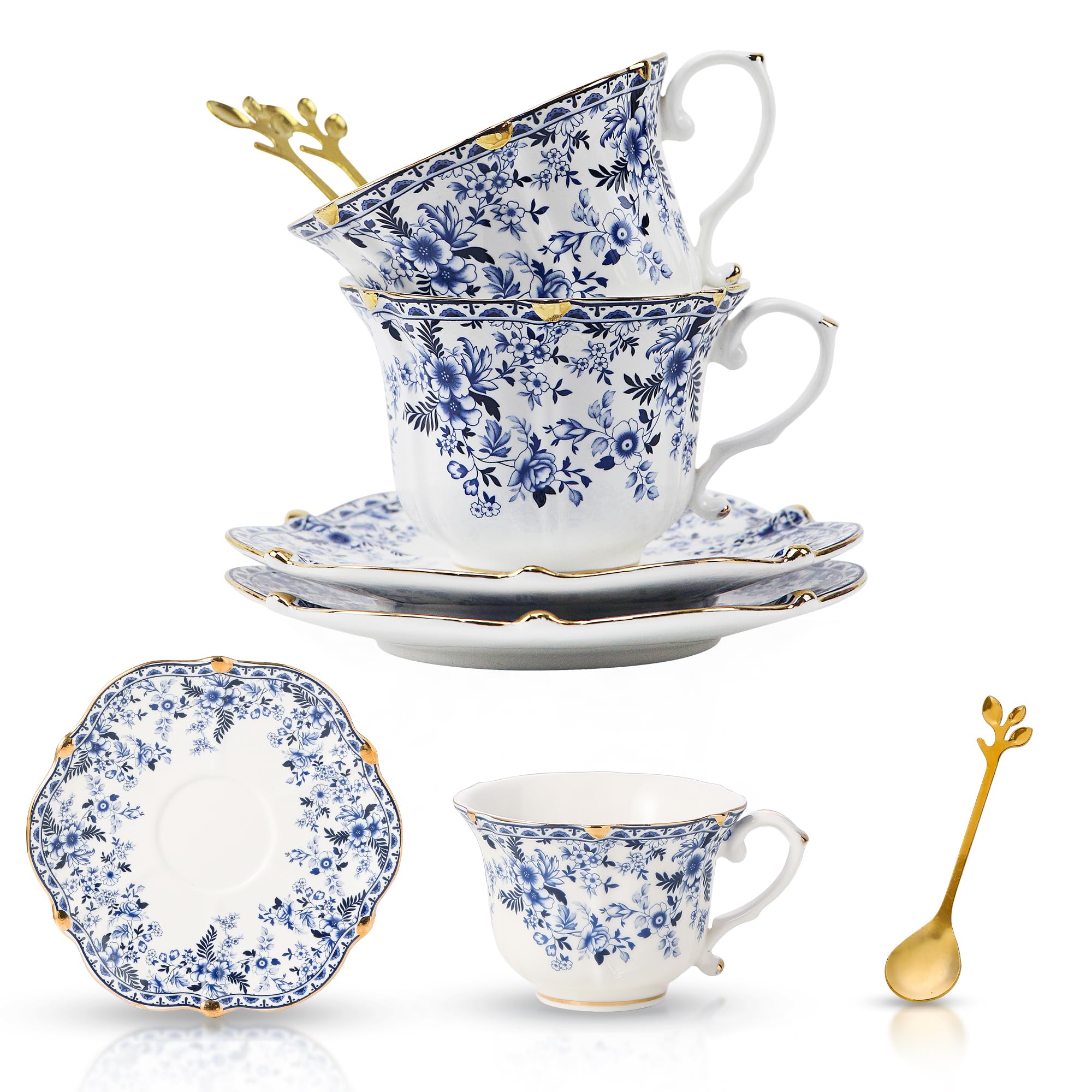 TATSUMI Country Roses bone china teacup with translucent glaze for elegant tea sessions.