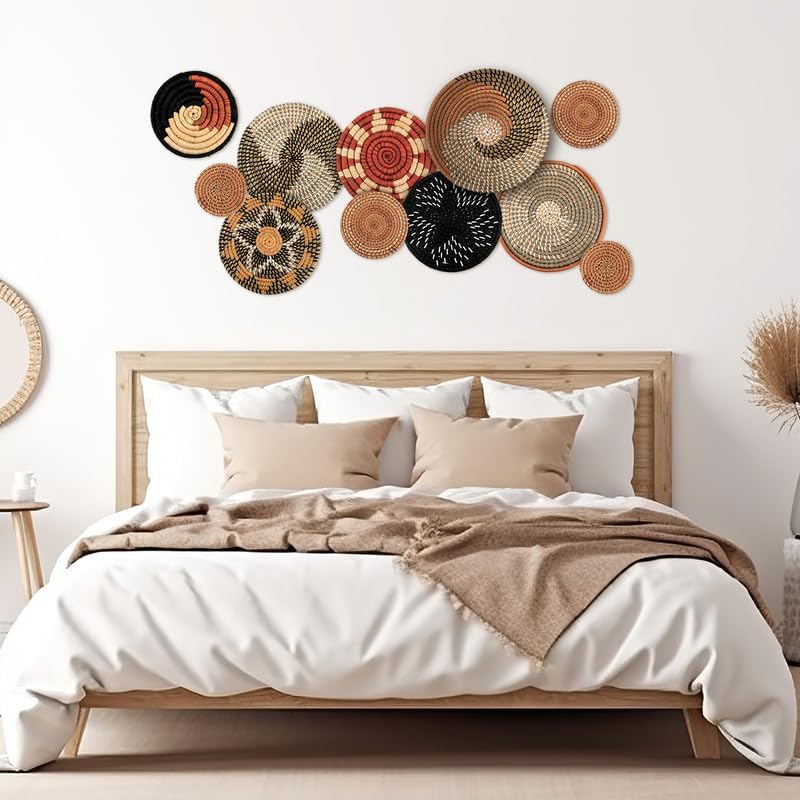 Tatuo decorative basket wall art set hung in kitchen