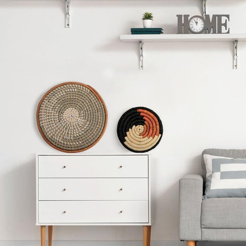 Tatuo boho bulrush basket as small organizer in office
