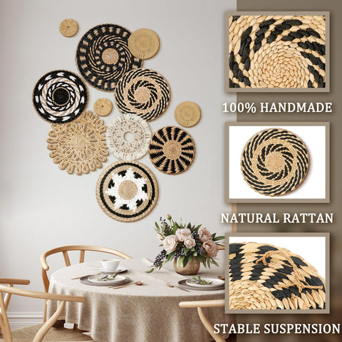 Tatuo bulrush wall basket 07 as a decorative set for a rustic accent