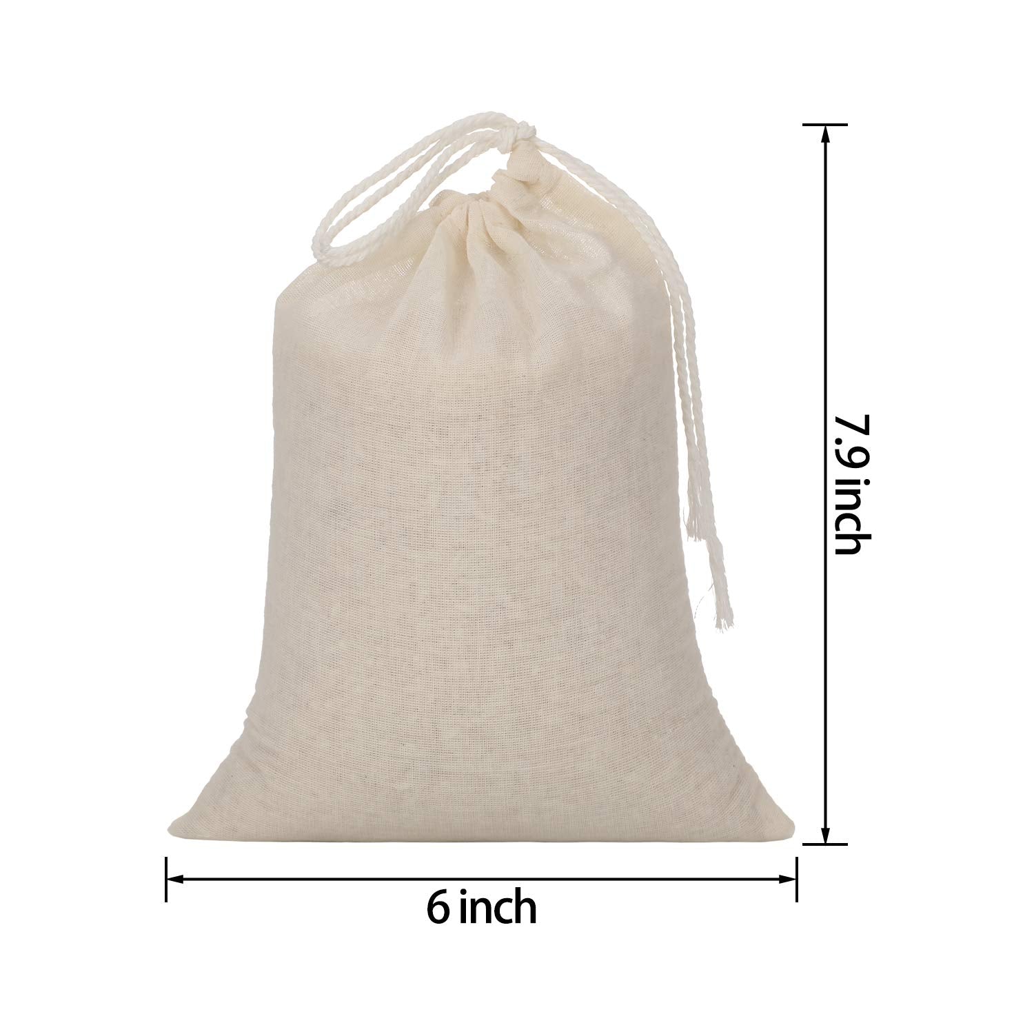 Tatuo cotton sachet bag 6x8 natural ideal for pantry organization