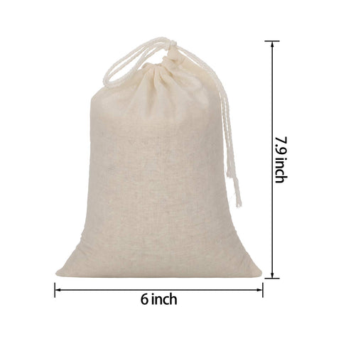 Tatuo cotton sachet bag 6x8 natural ideal for pantry organization