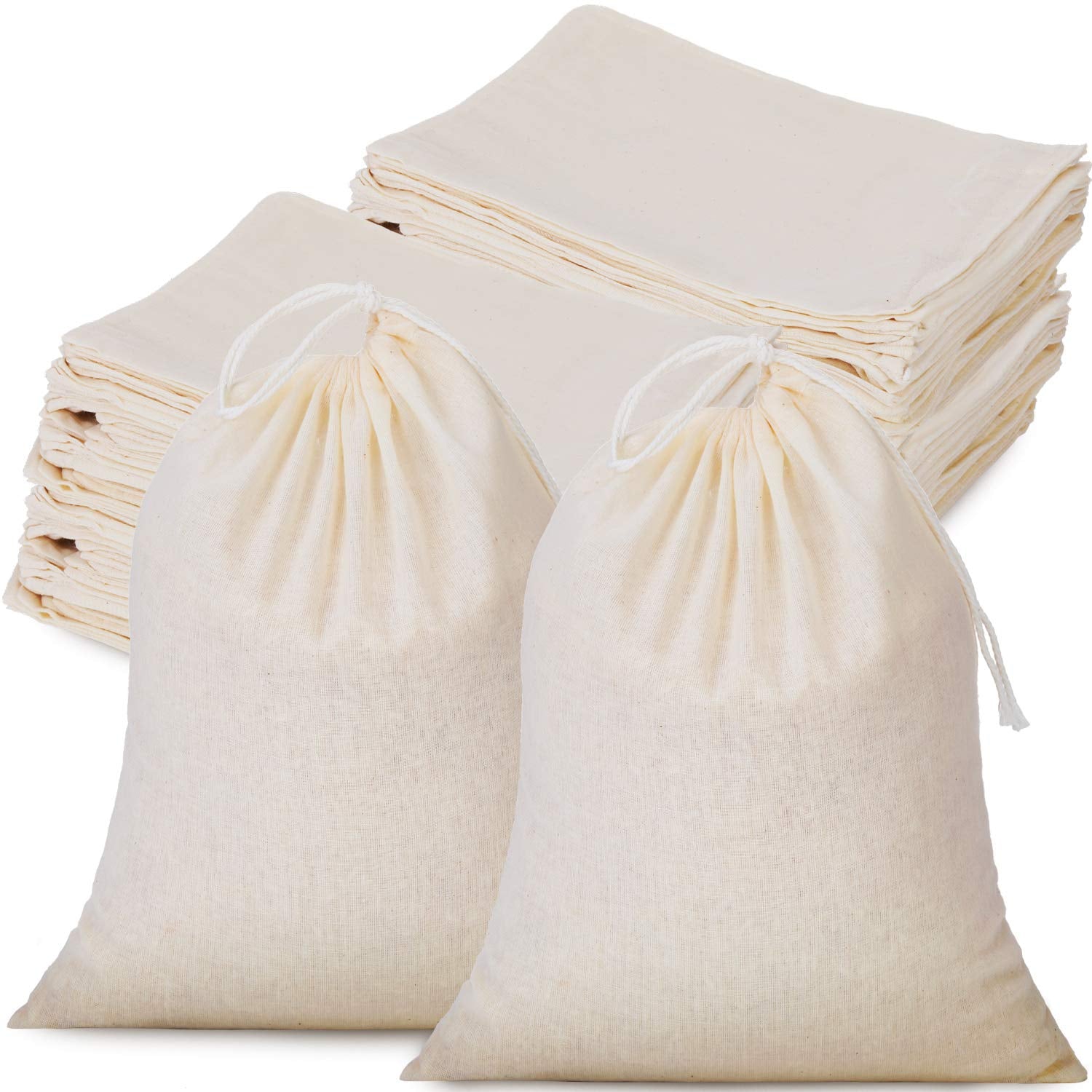 Tatuo muslin bags with drawstring closure for secure storage.