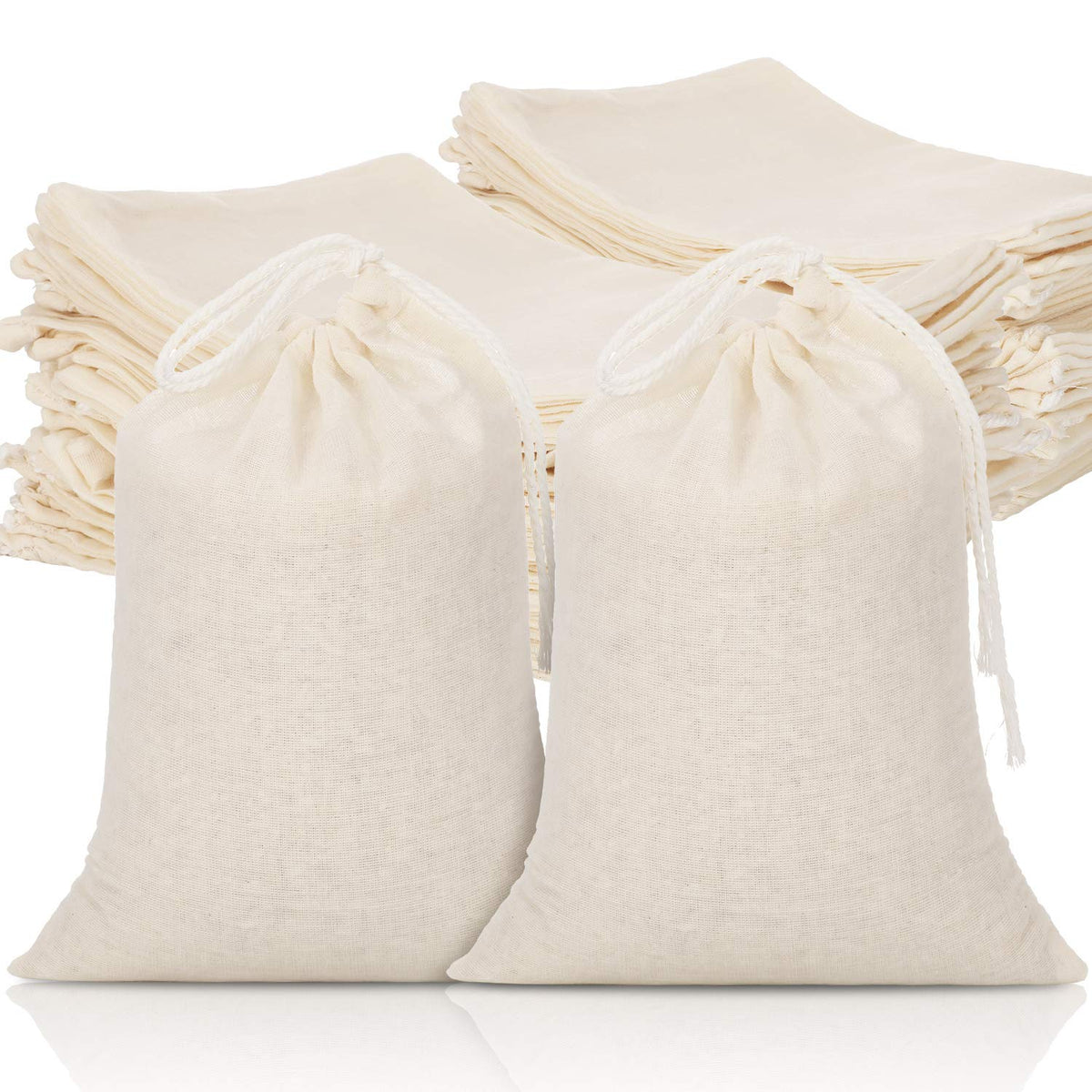 Tatuo muslin drawstring bag 6x8 natural for secure storage and gifting