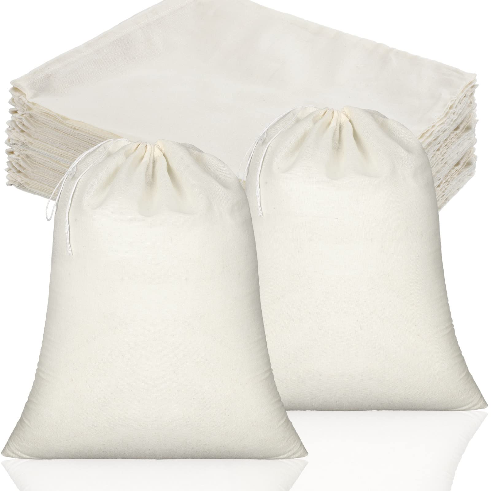 Tatuo muslin drawstring bag in natural color with secure closure for small items