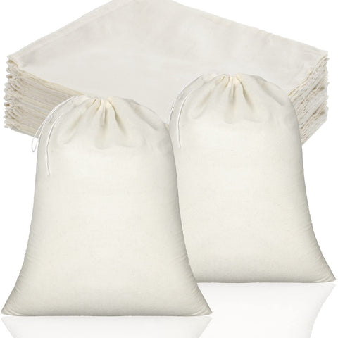 Tatuo muslin drawstring bag in natural color with secure closure for small items