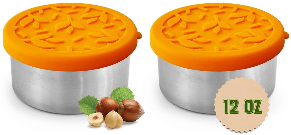 TAVVA 2x12oz stainless steel containers with lids for portion control