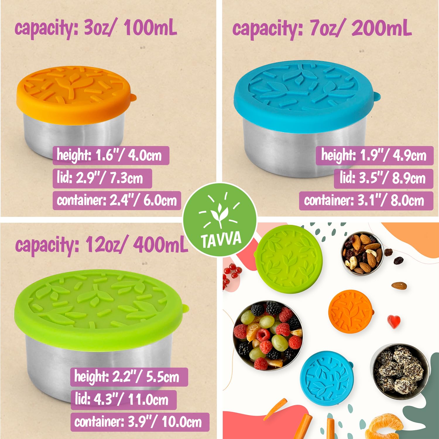 TAVVA leakproof silicone lid keeps lunch secure and mess-free