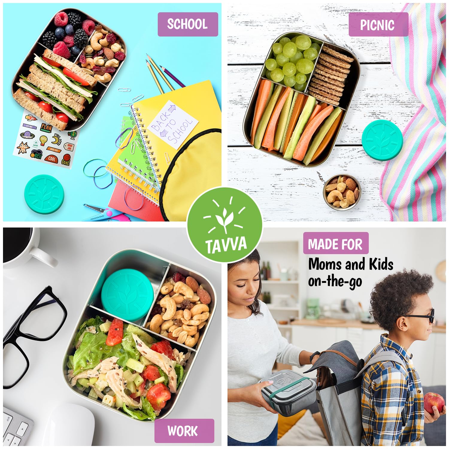 TAVVA silicone band securely wraps the box for mess-free transport