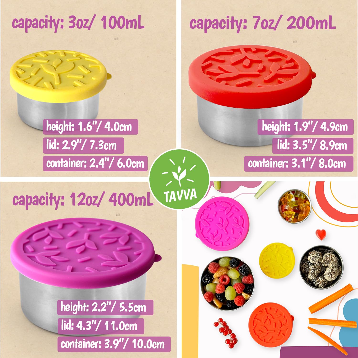 TAVVA silicone lid seal showing a plastic-free, safe lid for kids.