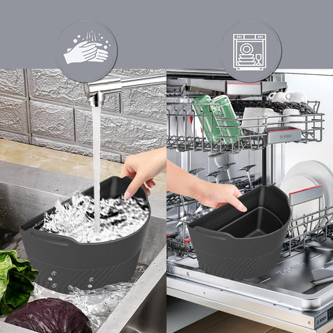 TAYDOIBAN 6-8 qt fit silicone divider keeps meals contained.