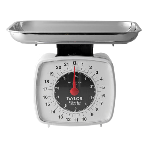 Taylor Analog Kitchen Scale face dial for easy, precise portion readings.