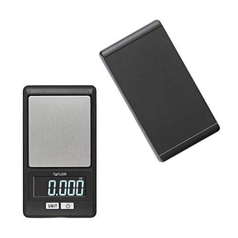 Taylor compact-scale-with-cover; ideal for travel and small-space cooking.