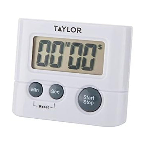 Taylor digital timer with 99:59 display, ideal for precise kitchen timing and study sessions.