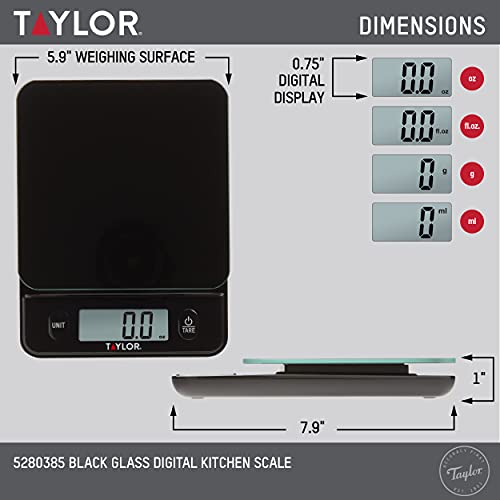 Taylor Glass Top Scale offers 11 lb capacity for versatile portions.