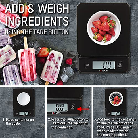 Taylor Glass Top Scale black-backed glass surface stays stylish and easy to clean.