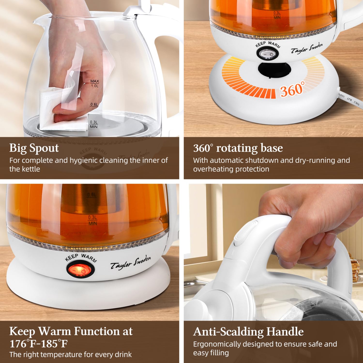 Taylor Swoden automatic shut-off with boil-dry protection for safe operation
