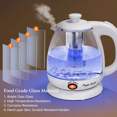 Taylor Swoden borosilicate glass kettle for clear brewing visibility