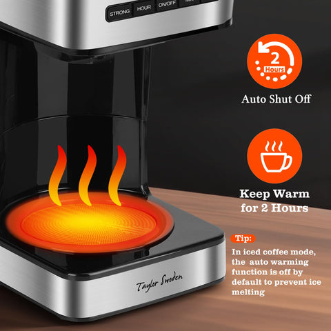 Four brew strengths on Taylor Swoden for mild to bold flavors